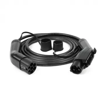 Cabo de carregamento para veículo elétrico Type 1 (fêmea) - Type 2 (macho), 32A, 7,2kW, 1 fase, 5m