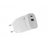 Carregador com fio para dispositivos móveis NATEC NUC-2140, 30W, USB-C PD 3.0 + USB-A, Samsung AFC, branco