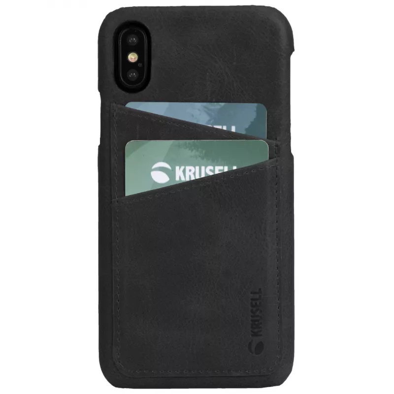 Capa Krusell Sunne 2 Card Cover iPhone XS Max preto