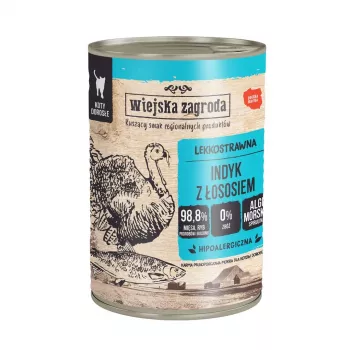 WIEJSKA ZAGRODA peru com salmão - comida húmida para gatos - 400g