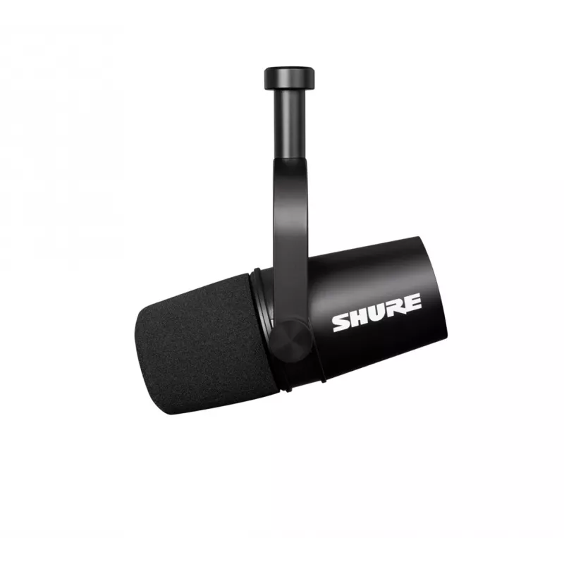 Microfone Shure MV7-X preto microfone de estúdio
