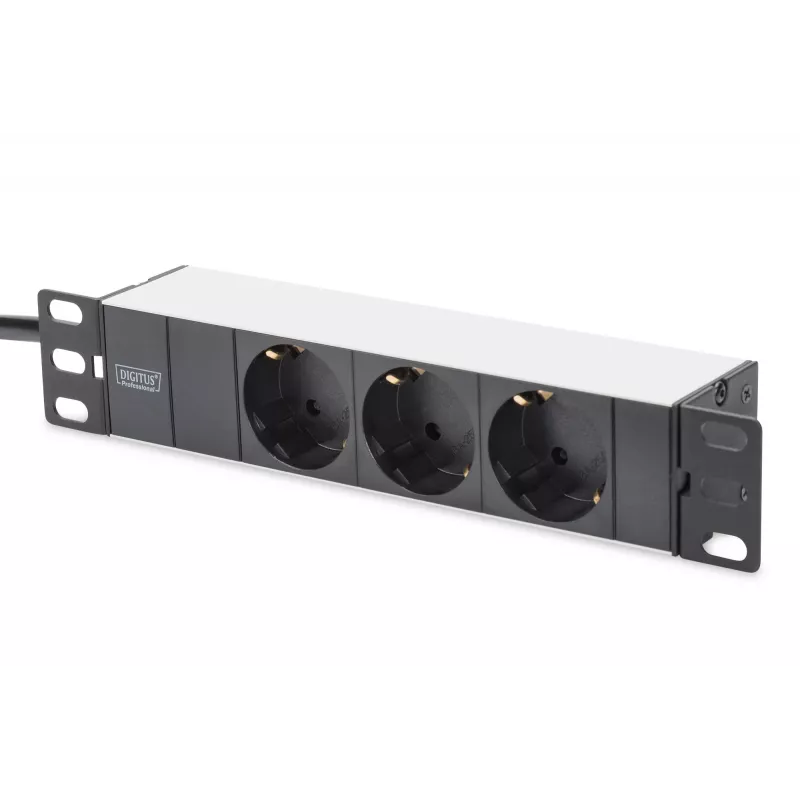 Régua de tomadas de alumínio Digitus DN-95411 3 tomadas de segurança 2 m