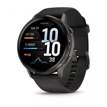 Smartwatch GARMIN Venu 4 1,4 polegadas AMOLED GPS preto, caixa de 45 mm, 8 GB, 12 dias de bateria, 5 ATM