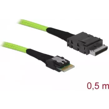 Cabo SAS DeLOCK 85801 0,5 m 32 Gbit/s preto verde