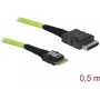 Cabo SAS DeLOCK 85801 0,5 m 32 Gbit/s preto verde