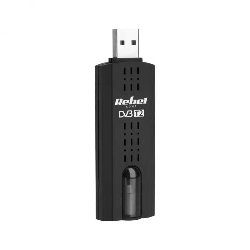Sintonizador de TV digital Rebel Comp KOM1060 — recetor DVB-T2 HEVC