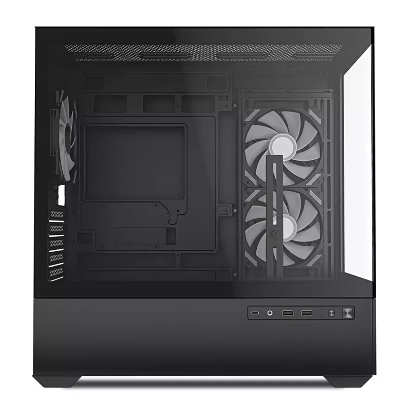 Sharkoon MK6 RGB Micro-ATX caixa de PC, preta, vidro temperado