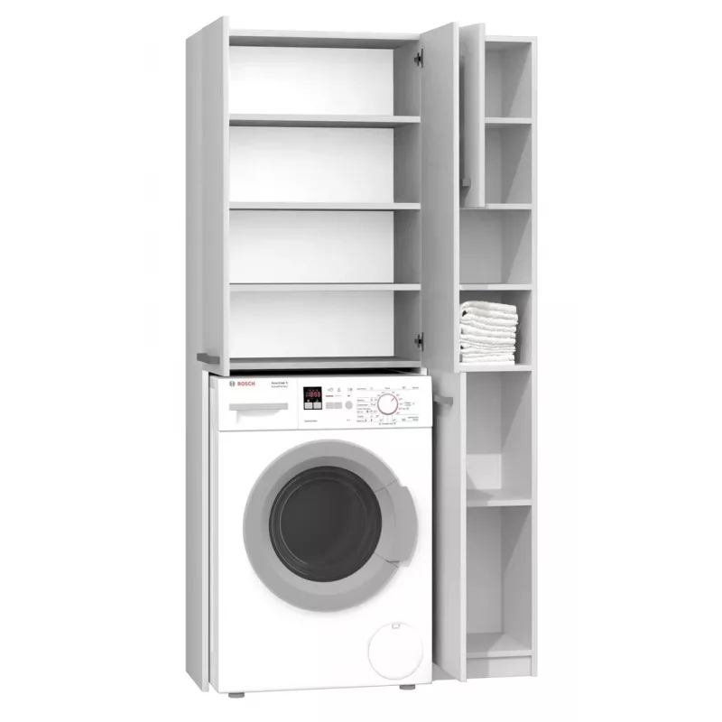Armário de casa de banho Top-E-Shop MARPOL DD BI – independente, branco, 10 prateleiras