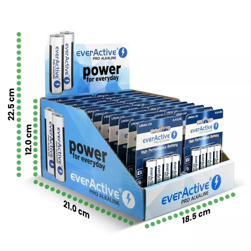 Pilhas alcalinas everActive LR64BLPADIS — 96 unid., tamanho AA