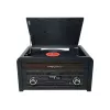 Gira-discos muse MT-115 W — preto/dourado, 33-45-78 rpm, braço de leitura em J, botão de volume, 240V AC
