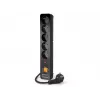 Acar X5 W0180 extensão com proteção contra sobretensões, 5 tomadas, 3 m, com interruptor, preta