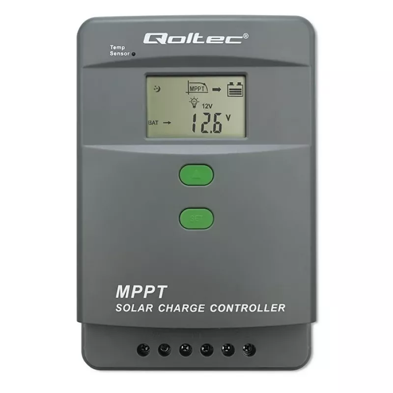 Controlador de carga solar MPPT com sensor de temperatura 60A