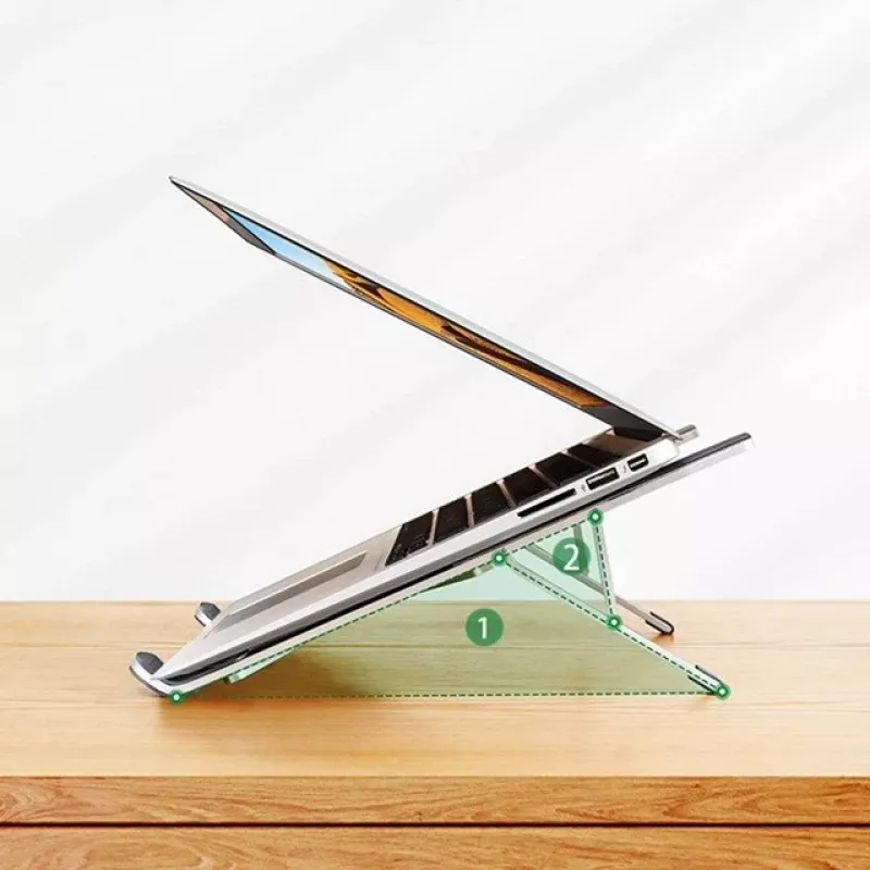 Suporte para portátil UGREEN LP451 ajustável liga de alumínio para portáteis de 8–17 polegadas, 5 posições, prata