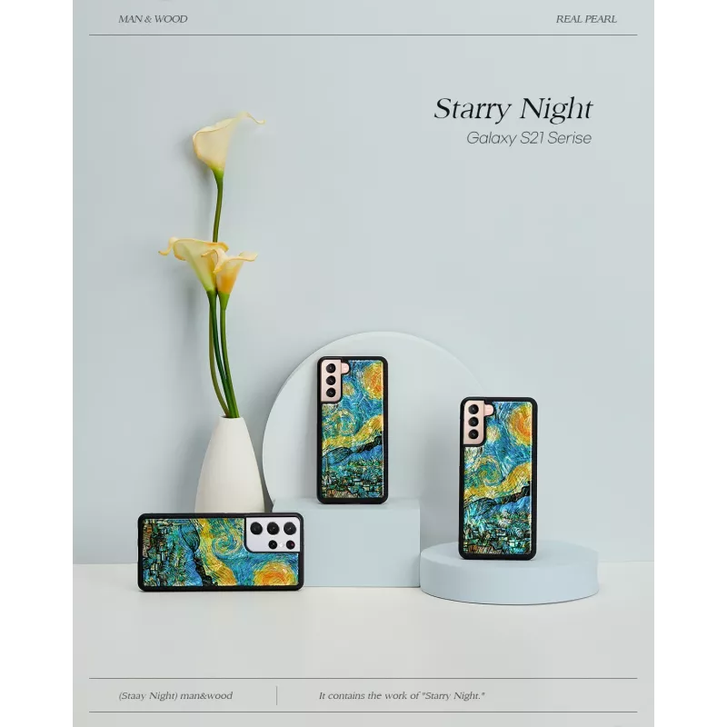 Capa de proteção iKins para Samsung Galaxy S21+ — noite estrelada preto