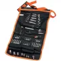 Conjunto de mecânico com bolsa enrolável 76 peças preto laranja