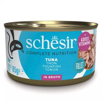 Schesir Adult comida húmida para gatos com atum em água de cozedura, 85 g