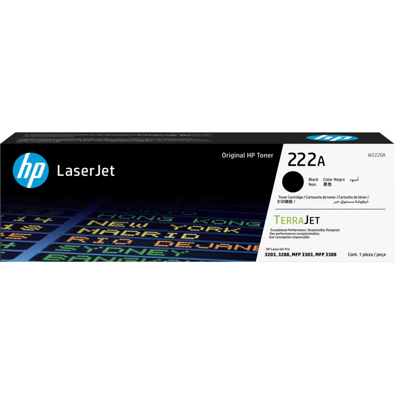 Toner HP 222A preto original LaserJet W2220A 1500 páginas preto