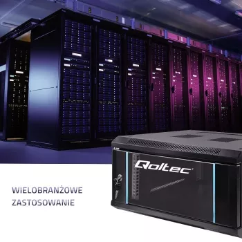 Armário rack 19 polegadas QOLTEC 54465 estrutura em aço 12U