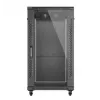 Armário rack LANBERG FF01-6222-12B 22U 600x1200 mm preto com portas frontal e traseira de vidro