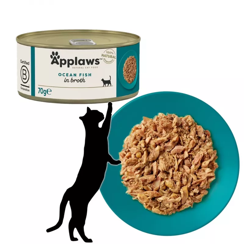 APPLAWS Peixe Oceânico em Caldo - Alimento húmido para gatos - 70 g
