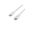 Cabo trançado USB-C para USB-C 1 m branco