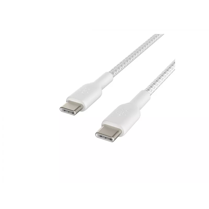 Cabo trançado USB-C para USB-C 1 m branco
