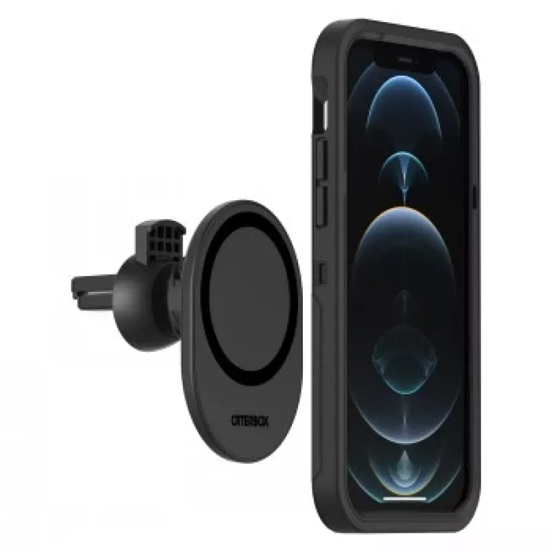 OtterBox - Suporte para automóvel para telemóvel - para MagSafe - preto - para Apple iPhone 12, 12 mini, 12 Pro, 12 Pro Max