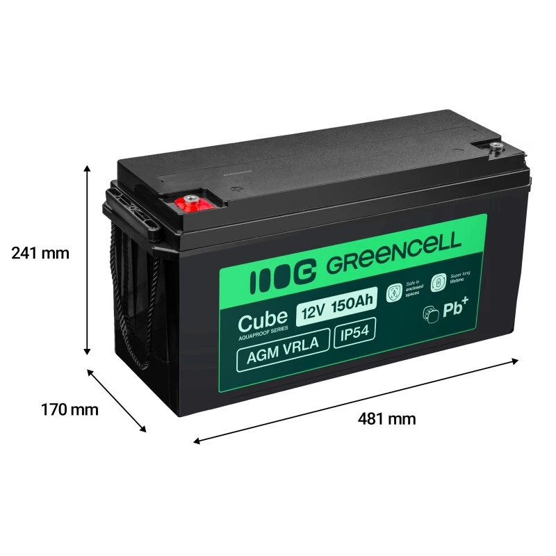 Bateria AGM Green Cell AGM12V150AH-J 12V 150Ah chumbo-ácido selada