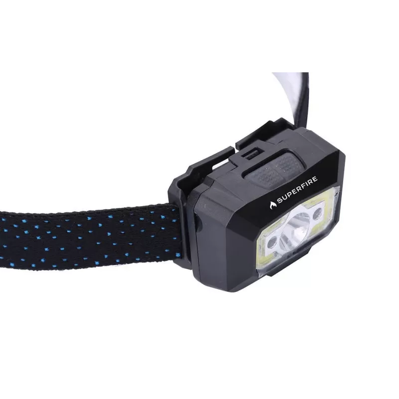 Lanterna de cabeça Superfire X30, 340 lm, USB, 5 modos, 130 m