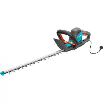 Corta-sebes elétrico Gardena ComfortCut 550/50, 50 cm, lâmina dupla, 2,7 cm, laranja, preto, azul, 2,6 m/s², 84 dB