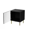 Conjunto de mesas de cabeceira 2 unid. cama meble JUNGLE — 53,5×40,5×44 cm, preto mate MDF/aglomerado, pernas douradas