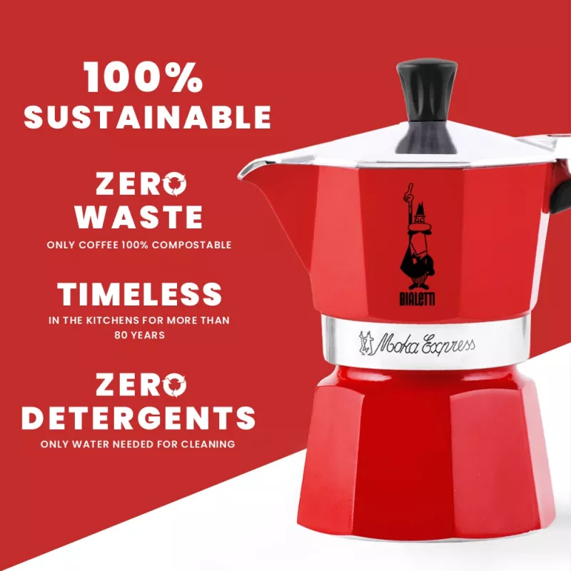 Cafeteira Moka Bialetti Moka Express vermelho