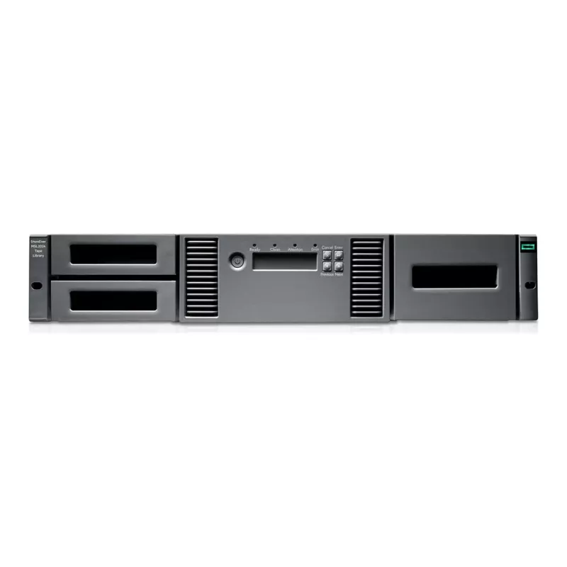 Autoloader e biblioteca de armazenamento HPE MSL2024 1x unidade LTO-8 SAS 15x cassetes 30TB