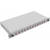 Caixa de derivação de fibra ótica helos LWL 252009 – montagem em rack 1HE, 12× LC MM