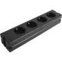 Régua de tomadas EUROLITE 30240070 — 4 tomadas, caixa de alumínio, preto