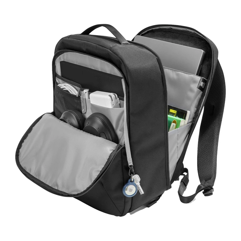 Mochila para portátil Tomtoc Explorer-T60 (preto) — capa protetora para portáteis até 15,6 inch tecido repelente à água, alças acolchoadas