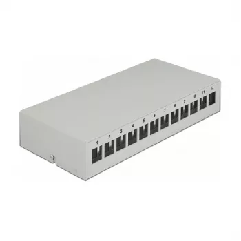 Painel de ligação DeLOCK Keystone 12 portas cinzento
