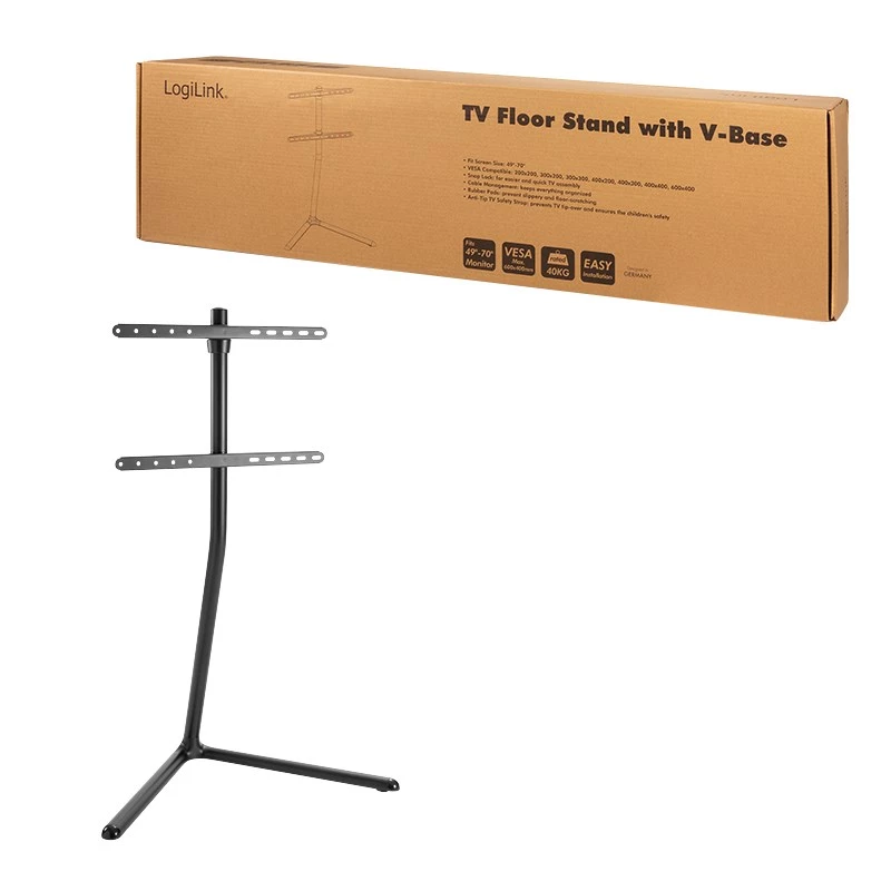 LogiLink BP0079 suporte de TV de chão com base em V, 49-70 polegadas, 40 kg, preto