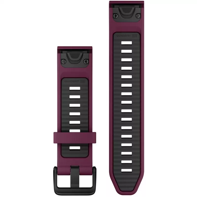 Pulseira de silicone para relógio GARMIN Quickfit 010-13391-04, 20 mm, grafite/vermelho