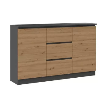 Cómoda 2D3S 120x30x75 cm, antracite/artisan