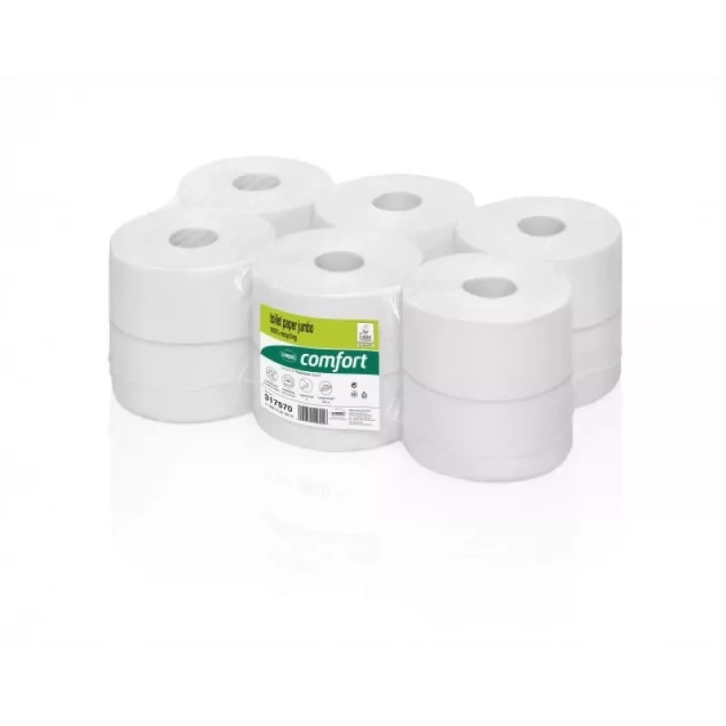 Rolo de papel higiénico WEPA TPMB3120, 120m 480 folhas, 9,2 x 25, tissue reciclado, (12 unid.)
