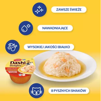 INABA Dashi Delights Caldo de Frango-Atum-Salmão - Petisco para gatos - 70g