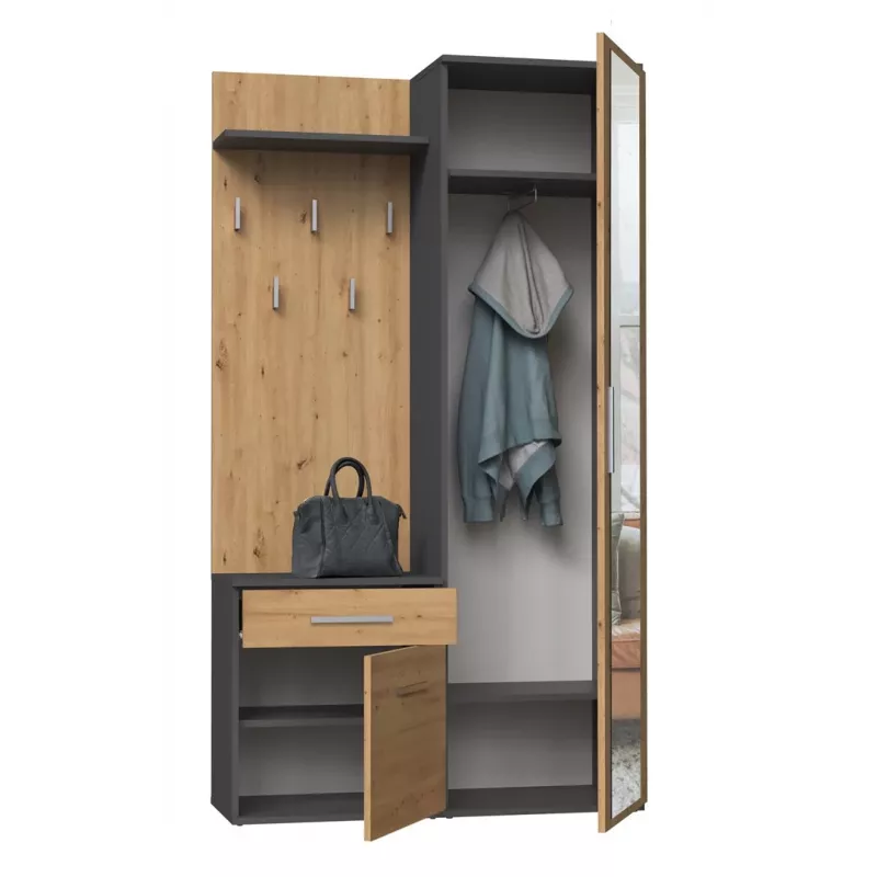 Armário de entrada Top e shop GARD DUO ANT/ART KPL — 2 portas de batente, aglomerado, 1000×350×1800 mm