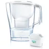 Jarra de filtragem de água BRITA Aluna Transparente Branco — 2,4 l total / 1,4 l filtrada, MAXTRA, lavável na máquina de lavar louça