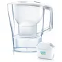 Jarra de filtragem de água BRITA Aluna Transparente Branco — 2,4 l total / 1,4 l filtrada, MAXTRA, lavável na máquina de lavar louça