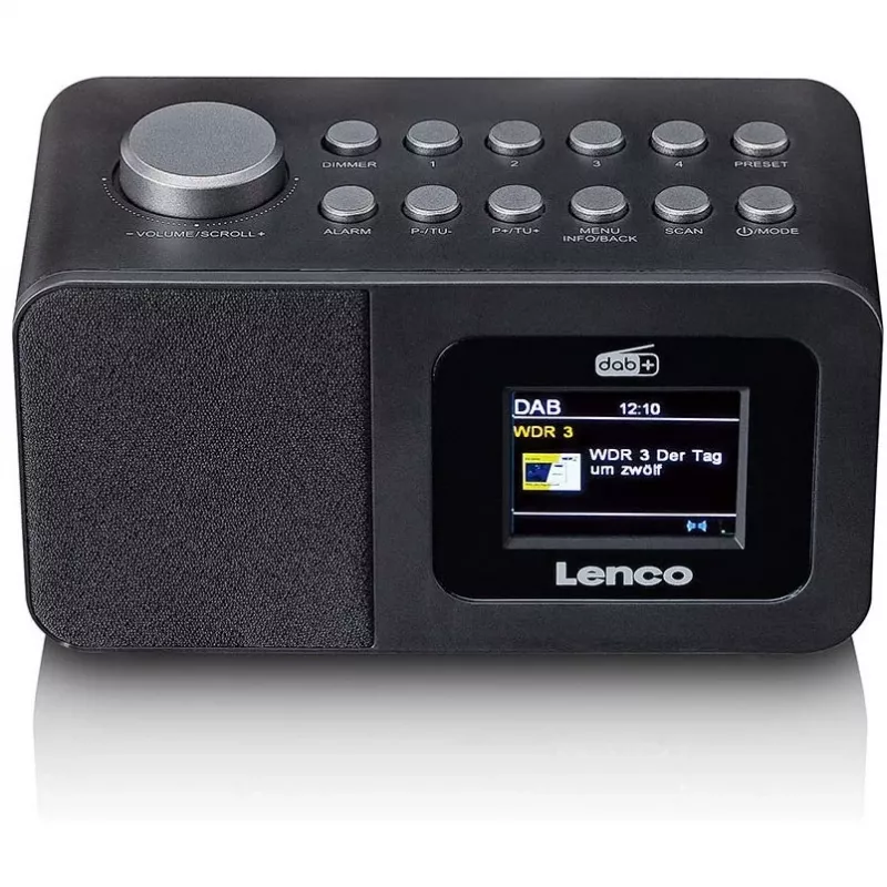 Lenco CR-625BK rádio-despertador DAB+/FM com Bluetooth e carregamento sem fios, preto