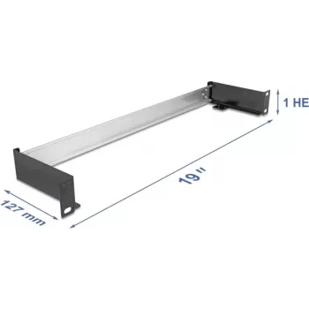 Painel de calha DIN de 19 polegadas DELOCK 67283 — montagem horizontal/vertical para sistemas de calha DIN