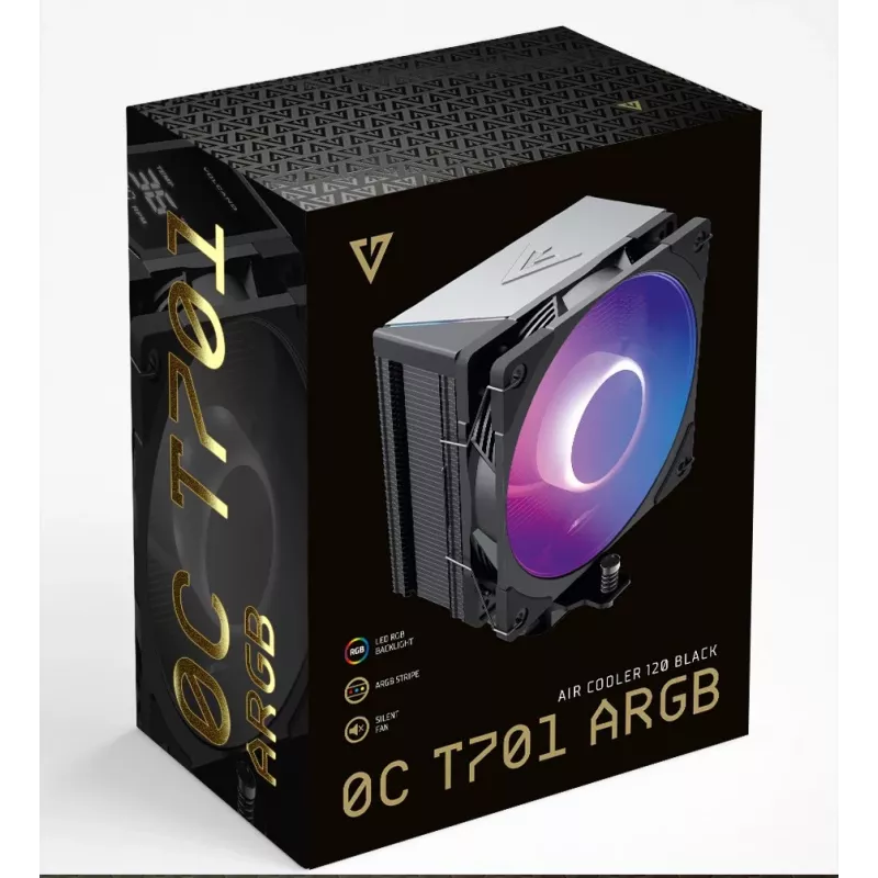 MODECOM Volcano 0C T701 ARGB dissipador de CPU por ar 12 cm preto