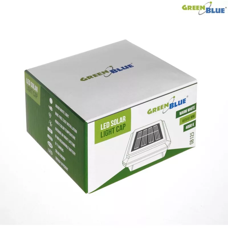 Lâmpada solar para vedação GreenBlue GB125 LED 6040 — lâmpada LED exterior alimentada a energia solar para vedação