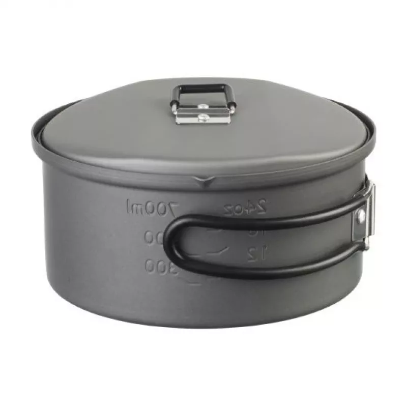 Conjunto de cozinha de campismo ESBIT PT1100HA – panela de alumínio 1,1 L, Ø14,8 cm, 227 g, preto